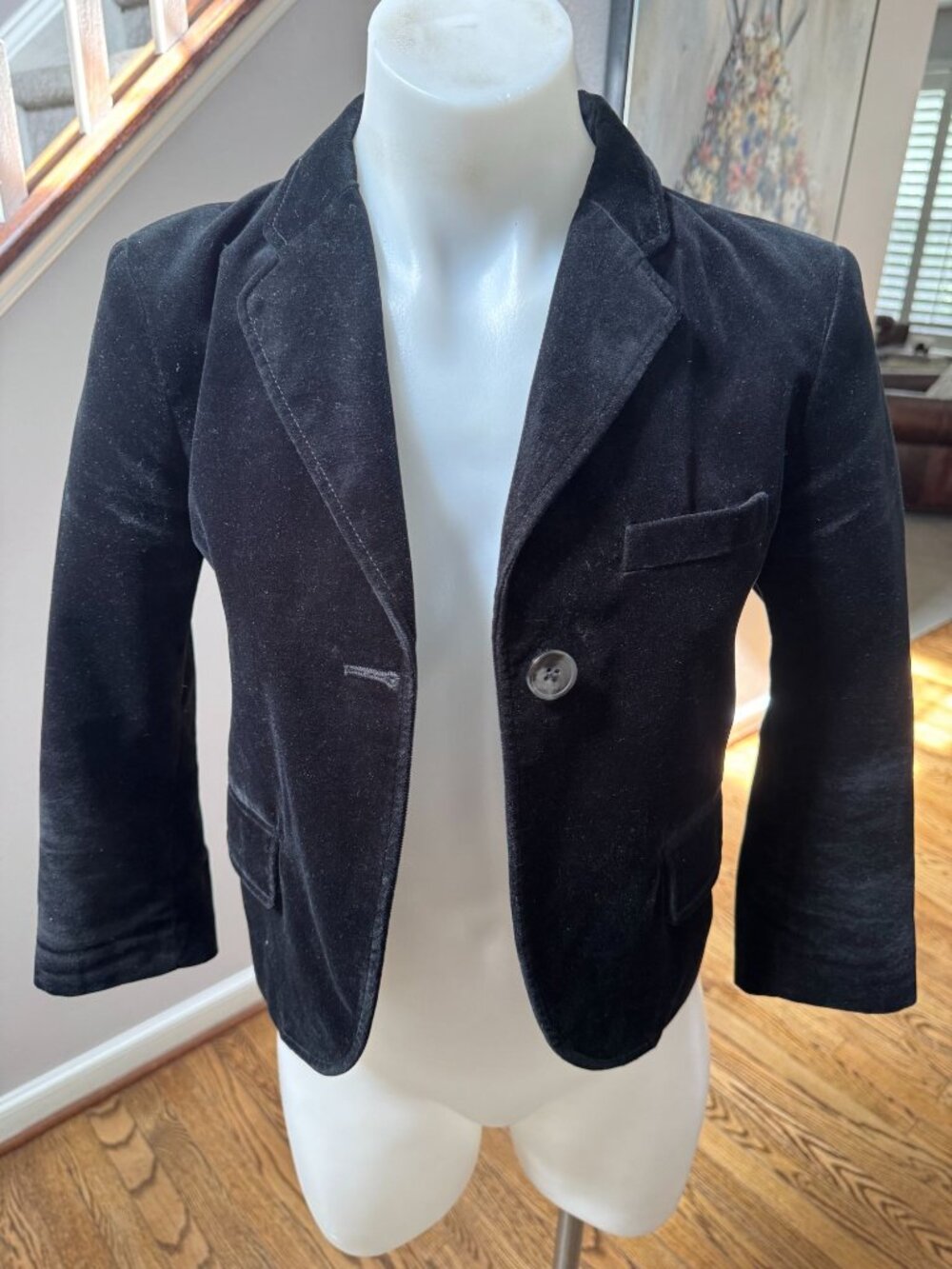 MM6 Maison Martin Margiela Black Velvet Fitted Blazer Jacket Size 40